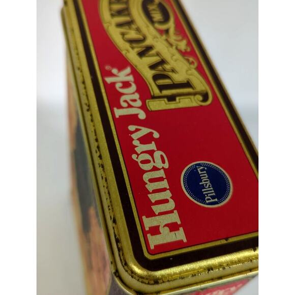 Vtg Pillsbury Hungry Jack Pancake Mix Tin Empty Metal Box Container Minor Wear - Picture 3 of 9